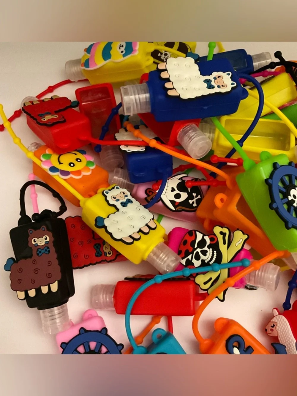 Kids Empty Sanitizer Bottle & Silicone Holder - Mix Lot (40) Party Favors Gifts